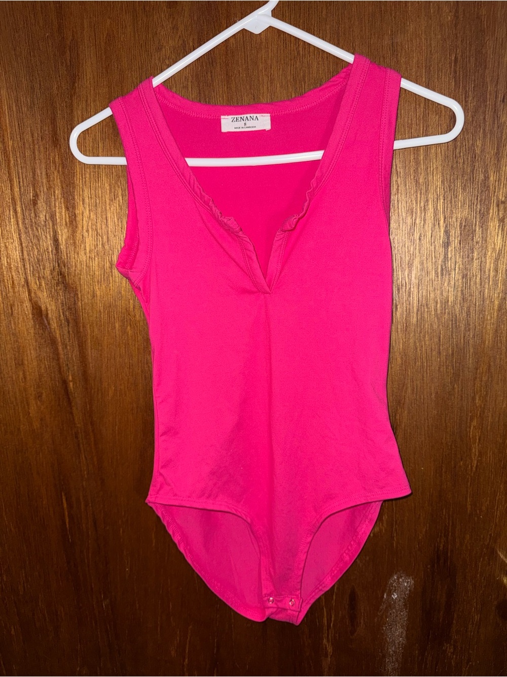 Zenana Outfitters Hot Pink Girls' Sleeveless One-Piece Bodysuit
